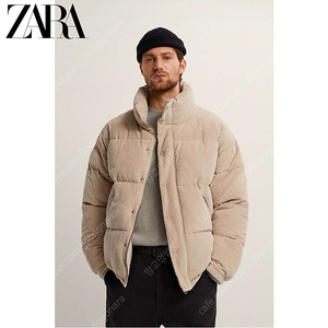 자라맨즈 zara 남성 코듀로이자켓점퍼 골덴패딩누빔 베이지 L-XL