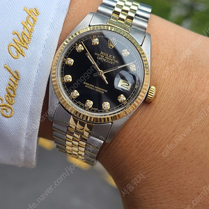 [정품] 롤렉스 데이저스트 36 블랙 10P 다이아몬드 콤비(Rolex Datejust 36 Black 10P Diamonds)