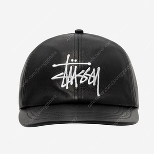 스투시 베이직 레더 스트랩백 캡 블랙 가죽 131112