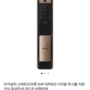 스마트도어록 SHP-DP960 디지털 푸시풀 지문인식 음성안내 카드키 비밀번호