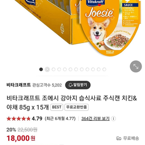 비타크래프트 조에시 강아지 습식사료