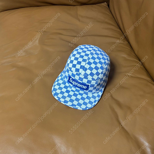 Supreme 슈프림 체커보드 블루 캠프캡 모자 (Checkerboard Blue)