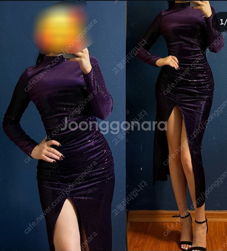 새상품) 자라 벨벳 시퀸 원피스--0