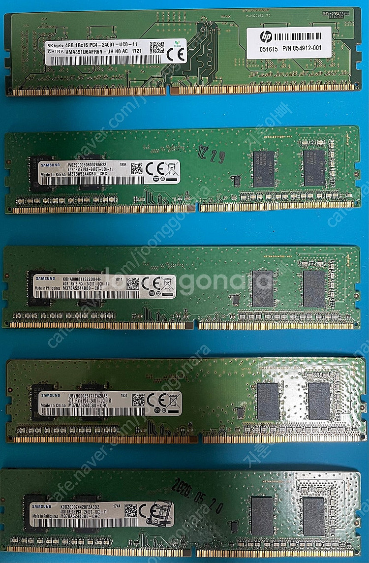 RAM) 4GB PC4 2400T UC0 5장 팝니다--0