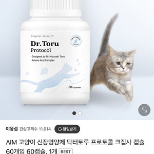 닥터토루 프로토콜 크집사 캡슐 60개입 신부전영양제 강아지 고양이