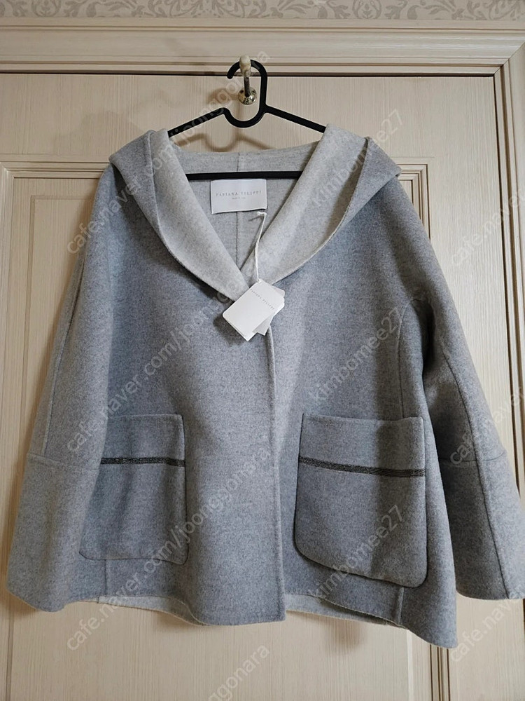 가격내림-파비아나 필리피 캐시미어 혼방 후드 코트--1