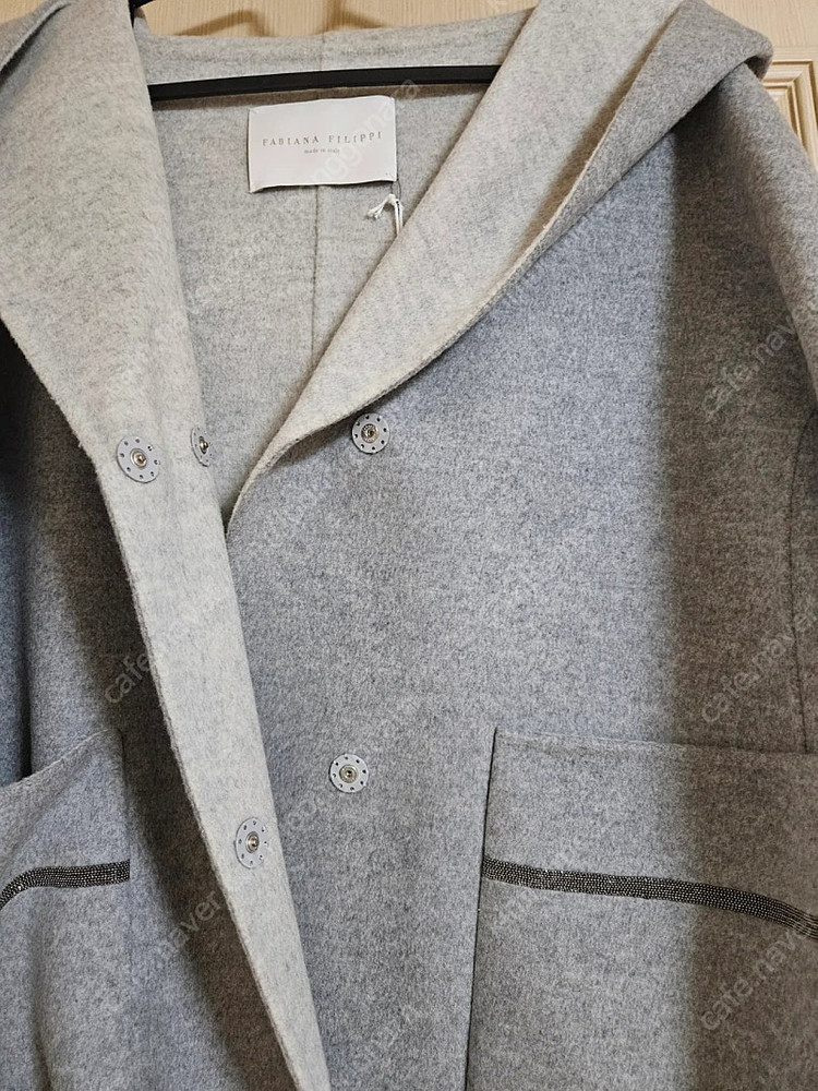 가격내림-파비아나 필리피 캐시미어 혼방 후드 코트--4