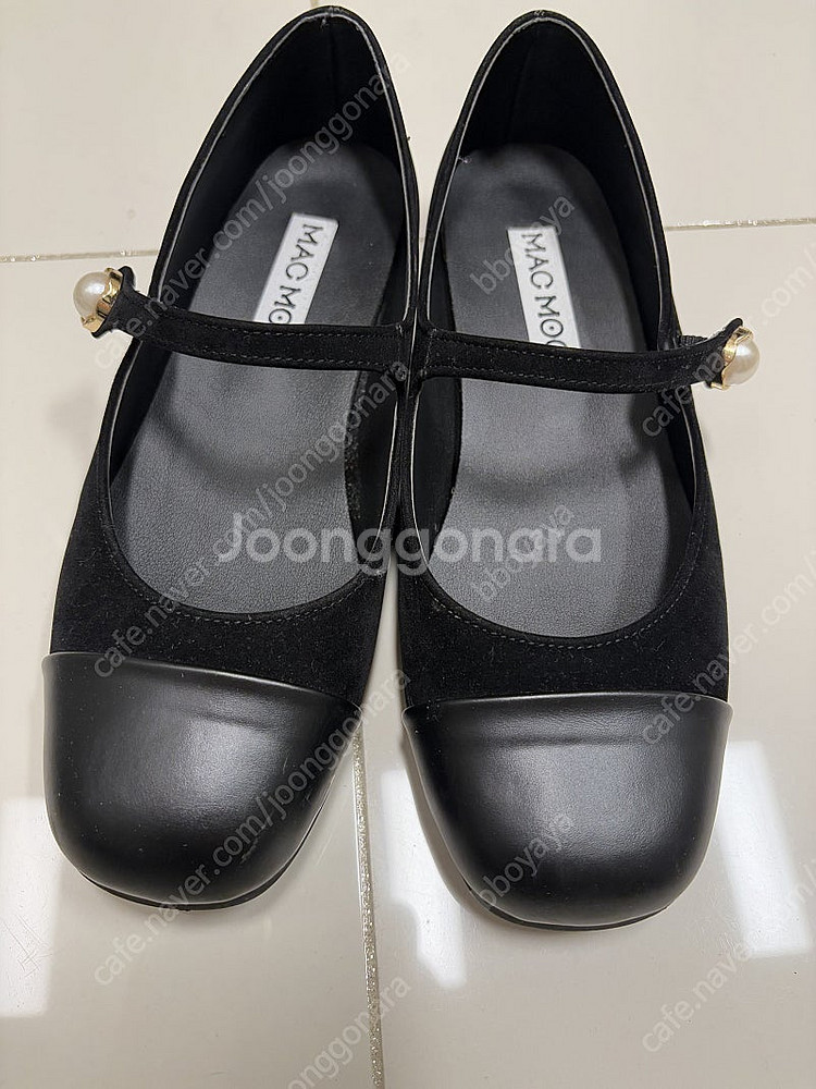 마크모크 진주 스퀘어토 벨벳 배색 메리제인 235 사이...--1