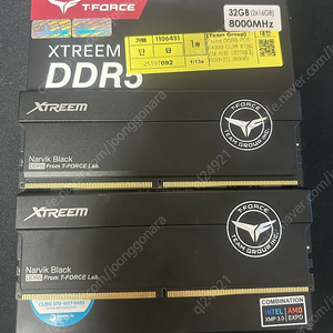 팀그룹 익스트림 DDR5 32GB 8000램