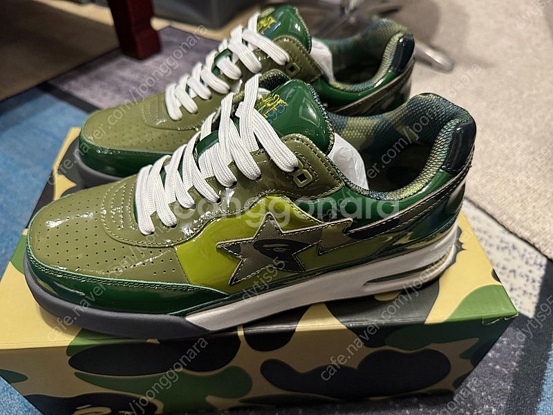 [새상품 270] BAPE 베이프 로드 스타 레더 그린--0