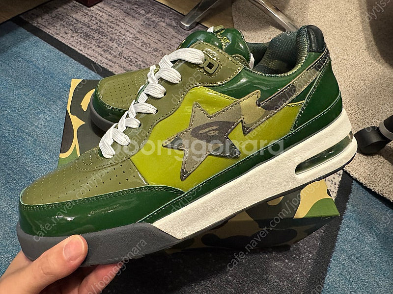 [새상품 270] BAPE 베이프 로드 스타 레더 그린--1