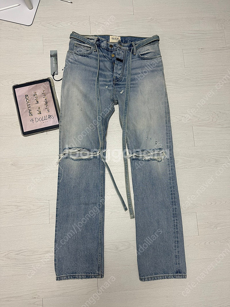 [32] 피어오브갓 6th 릴렉스드핏 디스트레스드 셀비...--0