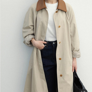 [구해요] 모노하 MONOHA leather combination half trehcn coat(beige)