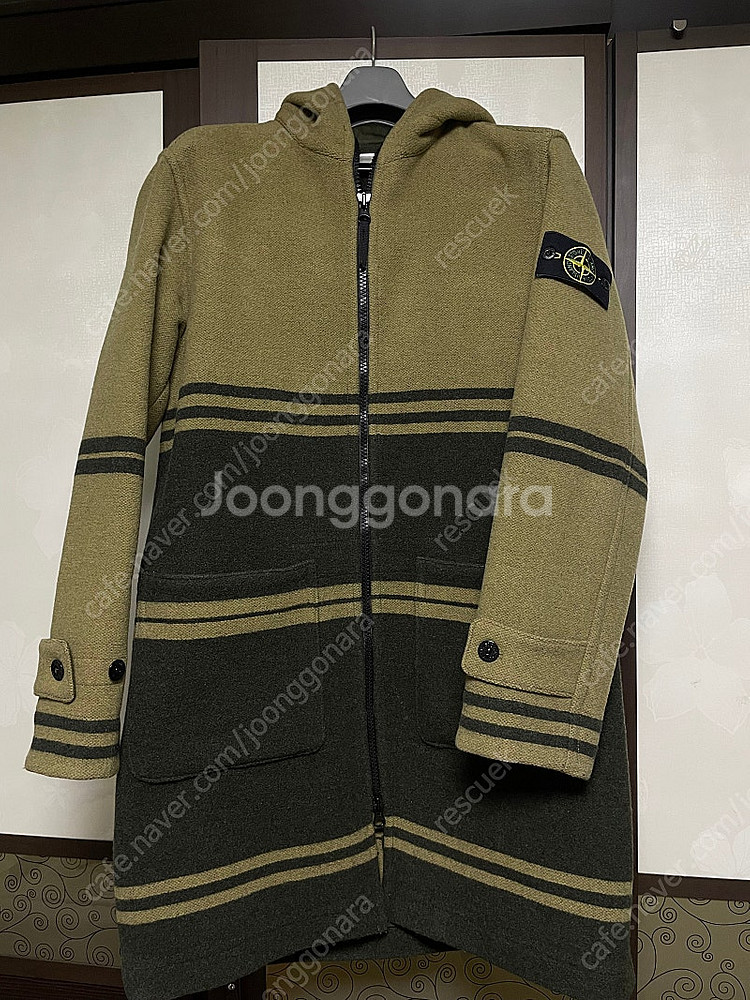 24 FW 스톤아일랜드 스트라이프 울 혼방 후드 코트(...--0