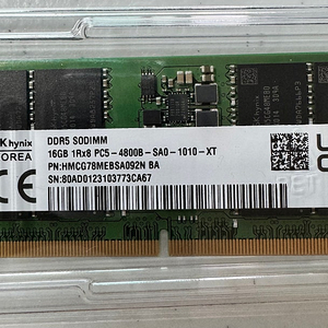 sk 하이닉스 노트북용 ddr5 4800 16G 메모리 2개 팝니다