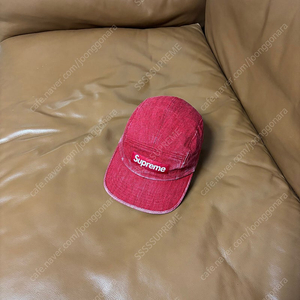 Supreme 슈프림 레드 캠프캡 모자 (Washed Denim Red)