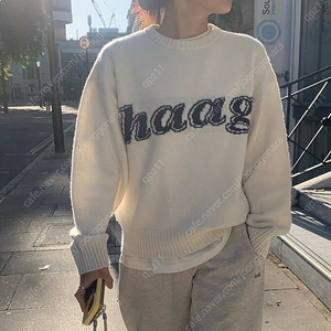 a haag sweater snow 헤이그 로고 스웨터 스노우