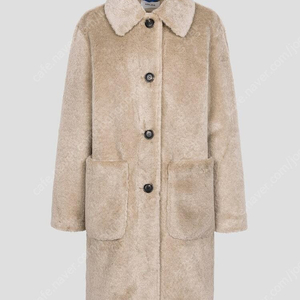 구호플러스 Fur Button Up Midi Jacket Beige 무스탕