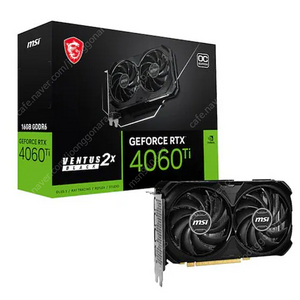 MSI RTX 4060 Ti 벤투스 2X 블랙 OC D6 16GB 그래픽카드