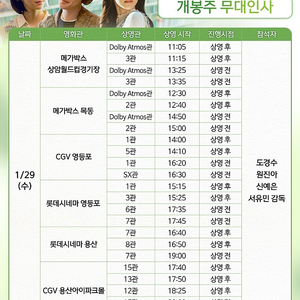 1/29 (수) 12:30, 메가박스 목동 말할수없는비밀 무대인사 A열 2석