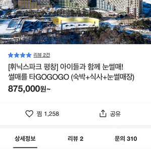 평창휘닉스파크 4인 썰매패키지