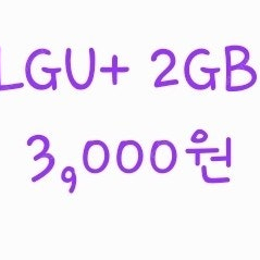 LGU+ 데이터 2GB 3천원 / 4GB가능