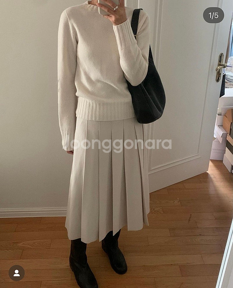 르에떼 스커트 Pleated Skirt in Cream...--4