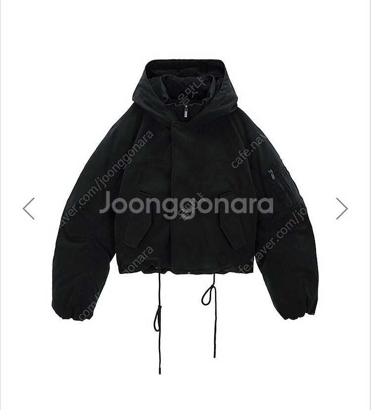 마뗑킴 하이넥 봄버 다운 크롭자켓--0