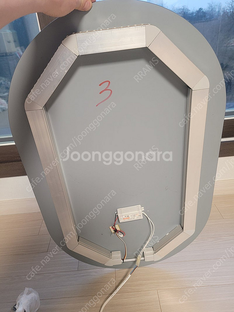 국산 LED 직타원 간접조명 거울 욕실 화장대 거실 인테리어 거울 500x800--3