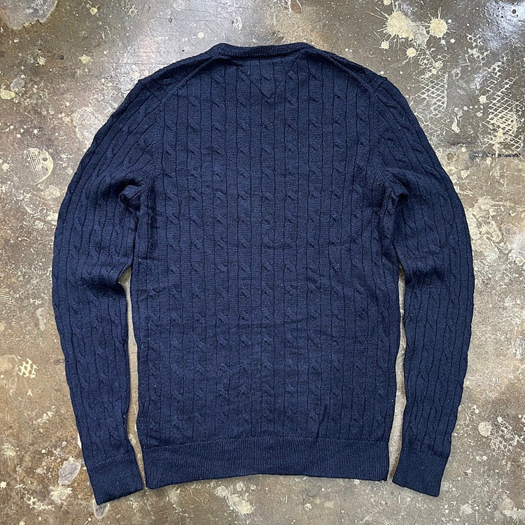 100) 타미힐피거 럭셔리울 케이블 니트 스웨터 꽈배기 니트 이미지