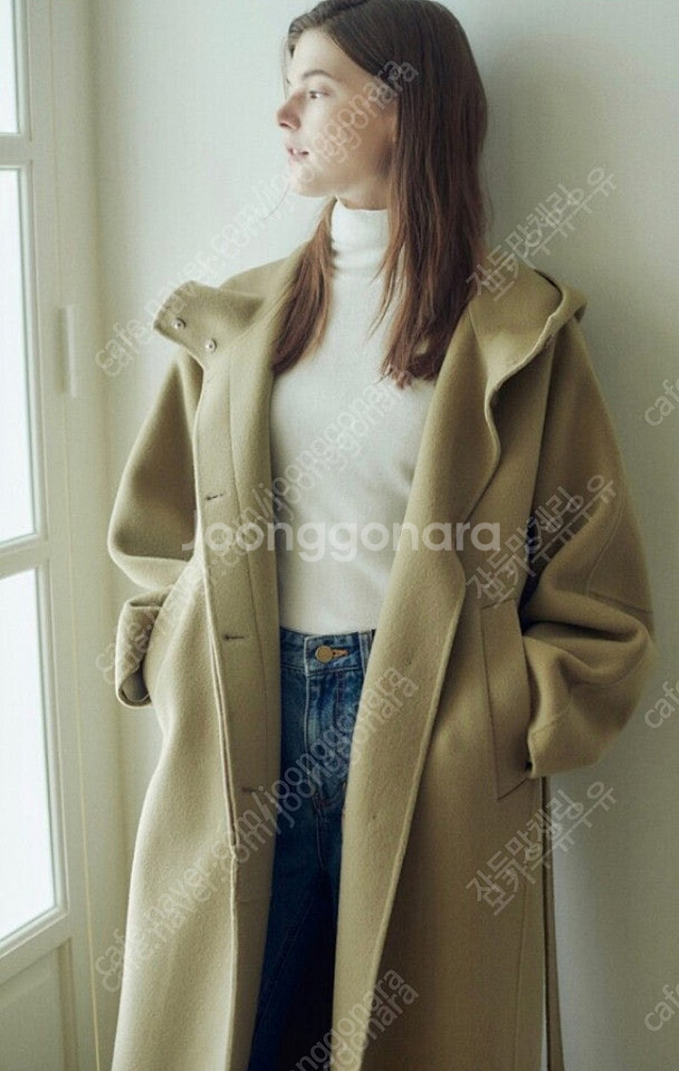 닐바이피 롱 핸드메이드 후디 코트 베이지 새상품 팔아요--0