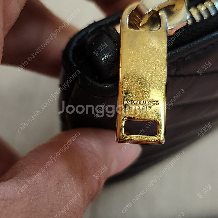 생로랑 마틀라세 스몰 클러치 금장 블랙 정품--8