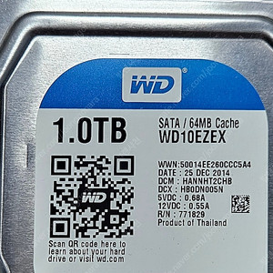 WD 하드디스크 블루 1TB Blue WD10EZEX