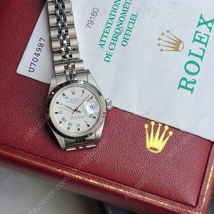 [정품] 롤렉스 오이스터 퍼페추얼 데이트 화이트로만 (Rolex OP Date White Roman Dial Women's)