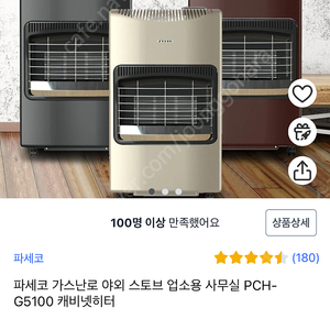 파세코 가스난로 야외 스토브 업소용 사무실 PCH-G5100 캐비넷히터 팔게여!!