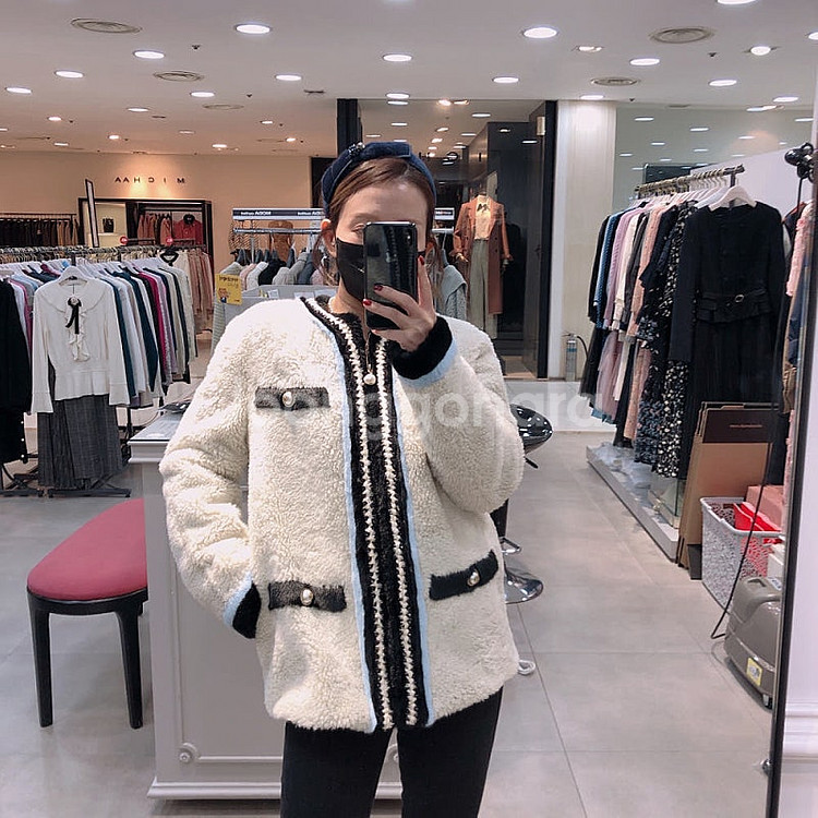 레니본 79만원데 진주 샤넬 무스탕 코트--0