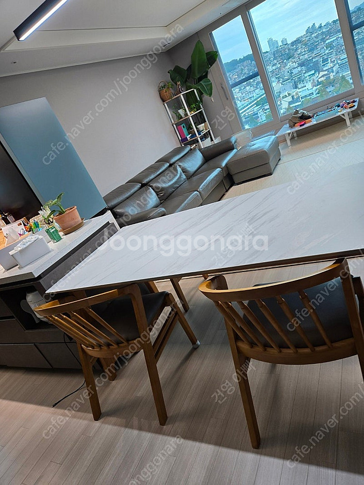 이즈네이처 써클 Italy 양면 세라믹 6인용식탁세트 원목식탁--0