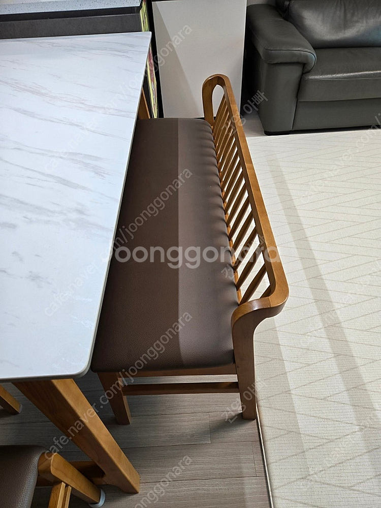 이즈네이처 써클 Italy 양면 세라믹 6인용식탁세트 원목식탁--3