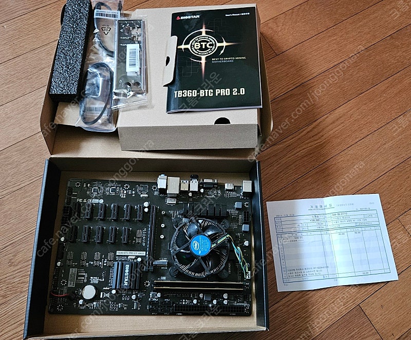 바이오스타 TB360 BTC PRO 2.0 12way CPU intel+정품쿨러+램 8G 포함 세트
