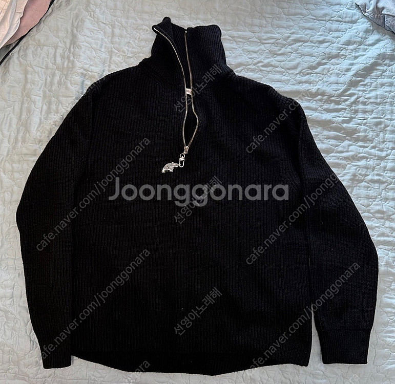 벨리에 하프집넙 니트 블랙 L--0