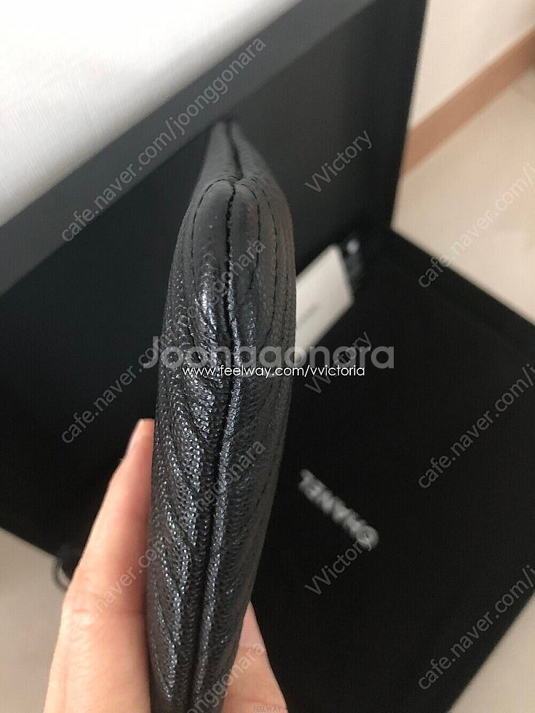 샤넬 캐비어 클러치백 라지--3