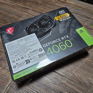 [미개봉] MSI 지포스 RTX 4060 벤투스 2X 블랙 OC D6 8GB 그래픽카드