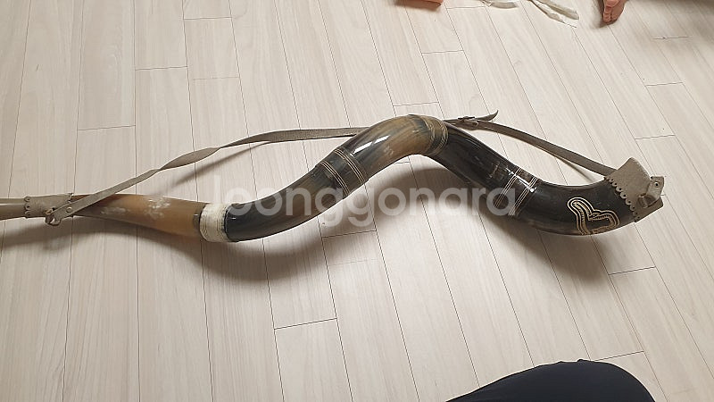 뿔피리 무쏘피리 장식용 천연뿔피리 양각나팔--0