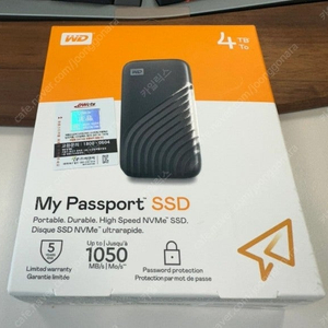 WD My Passport NVMe SSD 4TB 미개봉 팝니다