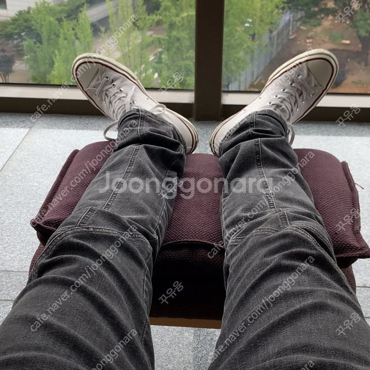 우영미 바이커진 그레이(흑청) 48사이즈 팝니다.--0