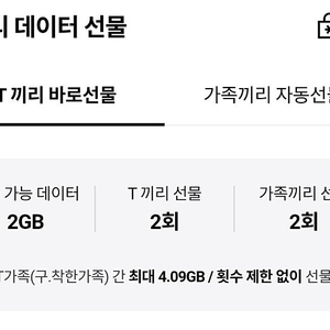 Skt데이터 2gb