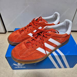 아디다스 가젤인도어 볼드 오렌지 265 새상품급 Adidas Gazelle Indoor Bold Orange Cloud White