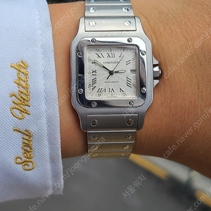 [정품] 까르띠에 산토스 입체판 오토메틱 LM라지 한정판 (Cartier Santos Galbee Large LM Automatic)