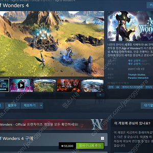 Age of Wonders 4 & Hotel: A Resort Simulator 스팀키 판매합니다~