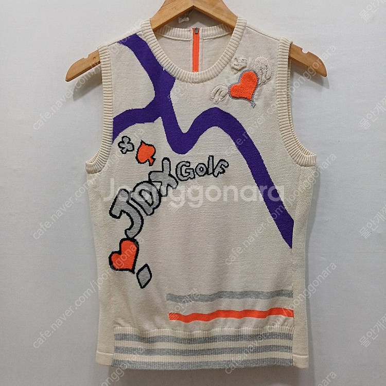 택포 JDX 골프 울 라운드 니트 조끼 민소매 나시 여성 S 순모 사랑봉봉--0